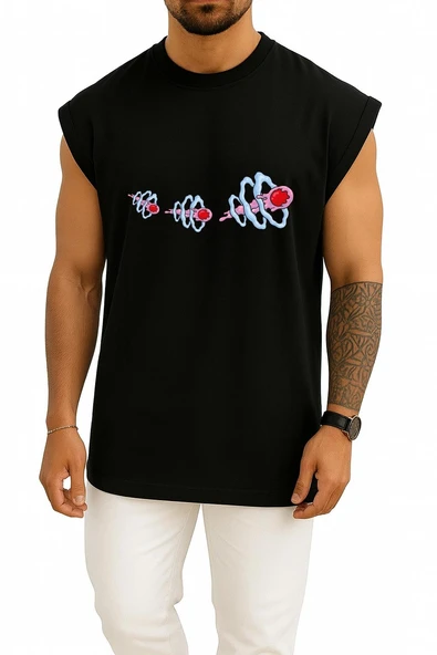 Oversize Nct 127 Cherry Bomb K-Pop Blackpınk Göğüs Tasarımlı Atlet - Resim 9