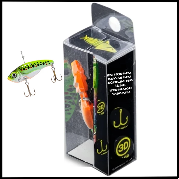 Uyguna-Yakala 15g 55mm- Titreşim Yem Ateş Solungacı- UV Boyalı-YEM.751 ürün görseli