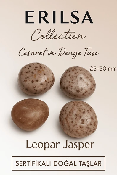 Sertifikalı Leopar Jasper Taşı Kütle 25–30 mm Cesaret Güç ve Denge Enerjisi Taşı ürün görseli