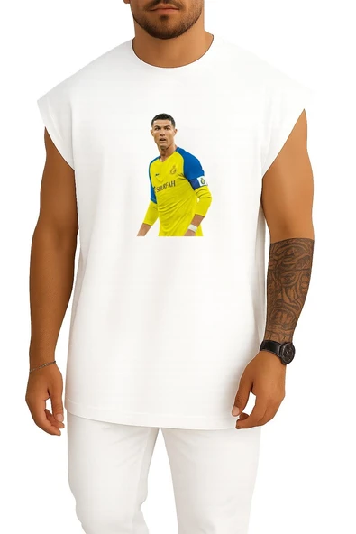 Oversize Cr7 Ronaldo El Nassr Göğüs Tasarımlı Unisex Spor Atlet ürün görseli