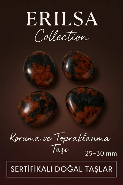 Sertifikalı Mahogany Obsidyen Taşı Kütle 25–30 mm Koruma Güç ve Topraklanma Enerjisi Taşı ürün görseli