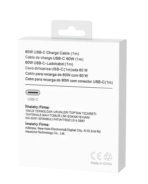 MobiLX Vivo Y21s Uyumlu 60W Type-C to Type-C Örgülü Şarj ve Data Kablosu (1m) - Resim 3