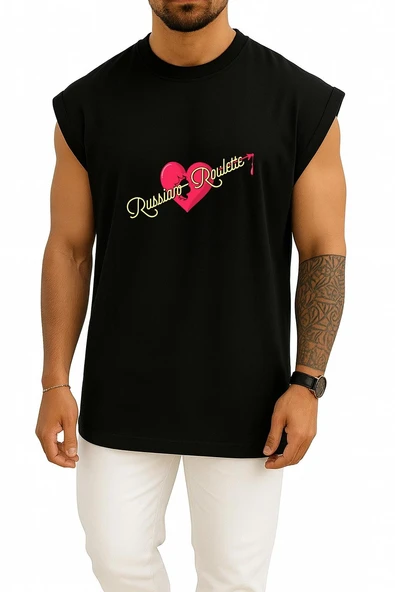 Oversize Red Velvet Russian Roulette The Velvet Album K-Pop Göğüs Tasarımlı Atlet - Resim 11