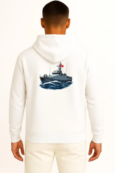 Kapüşonlu Tcg Kumkale P1203 Tuzla Sınıf Cep ve Sırt Tasarımlı Unisex Sweatshirt - Resim 5
