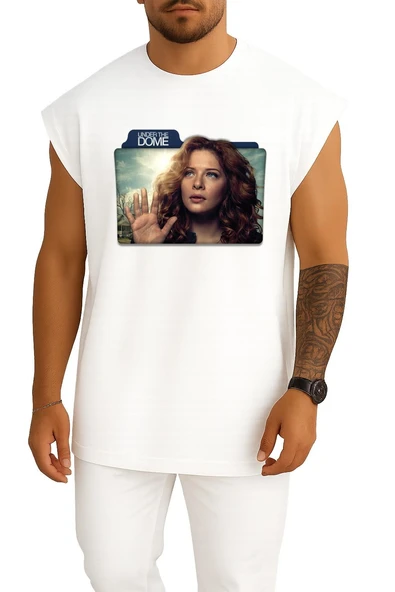 Oversize Rachelle Lefevre Under The Dome Julia Shumwa Göğüs Tasarımlı Atlet - Resim 5