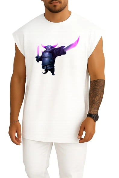 Oversize Pekka Clash Of Clans Göğüs Tasarımlı Atlet - Resim 5