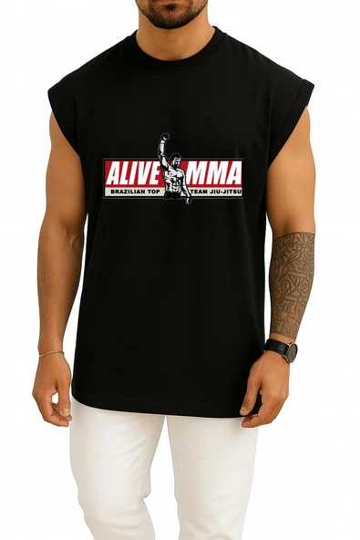 Oversize Mma Mixed Martial Arts Brazilian Jiu-Jitsu Göğüs Tasarımlı Atlet - Resim 9