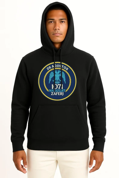 Kapüşonlu 1071 Malazgirt Savaşı Göğüs Tasarımlı Unisex Sweatshirt - Resim 9