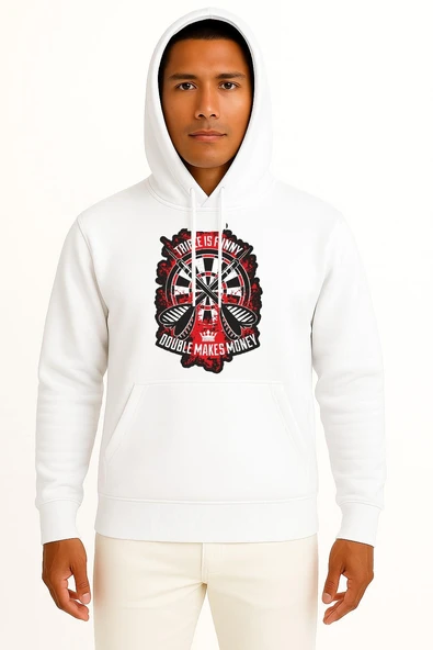 Kapüşonlu Triple İs Funny Double Makes Money Göğüs Tasarımlı Unisex Sweatshirt - Resim 7