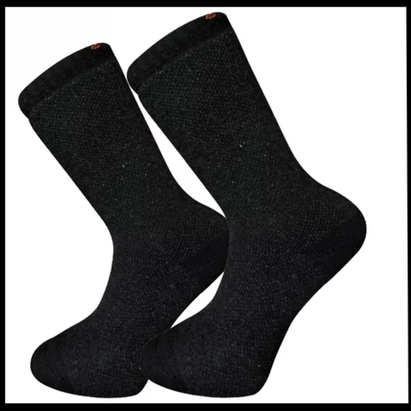 Uyguna-Yakala Erkek Çorabı Siyah Kuzu Yünü Havlu-RAP.384 ürün görseli