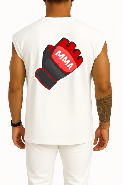 Oversize Mma Box Eldiveni Cep ve Sırt Tasarımlı Atlet - Resim 5