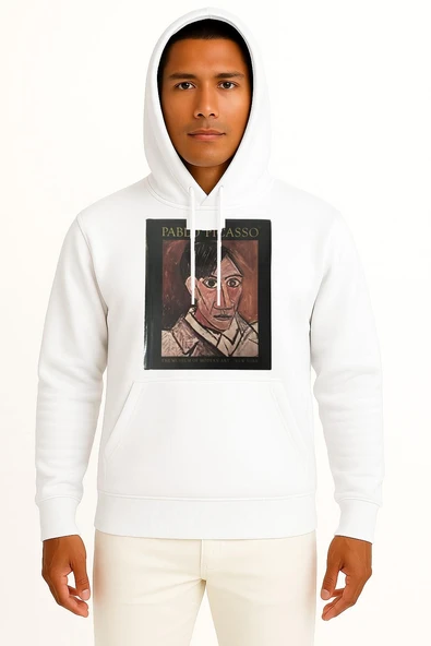 Kapüşonlu Pablo Picasso, Retrospektif Picasso'nun Mavi Dönemi Göğüs Tasarımlı Unisex Sweatshirt ürün görseli