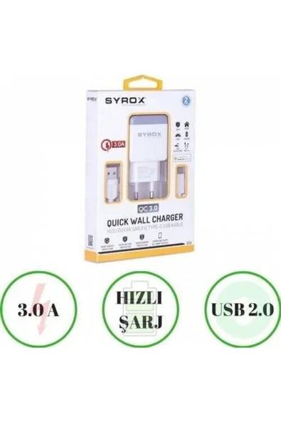 Reeder s19 promax Uyumlu Type-C Girişli Hızlı Şarj Cihazı Seti Adaptör+Kablo Q32 3.0A - Resim 5