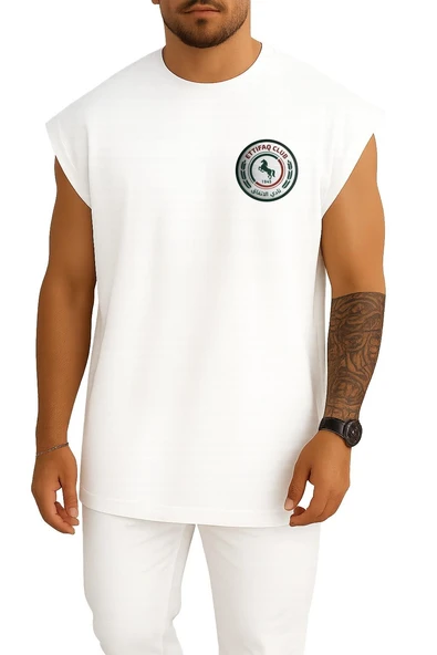 Oversize Al-Ettifaq Club Fc Cep Tasarımlı Unisex Spor Atlet - Resim 5
