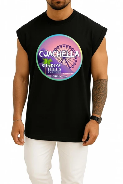 Oversize Coachella Göğüs Tasarımlı Unisex Spor Atlet - Resim 9