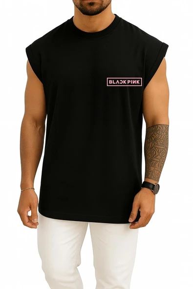 Oversize Blackpink Logo Pink, Artist Cep Tasarımlı Atlet - Resim 9