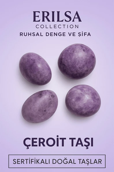 Sertifikalı Çeroit Taşı Kütle 25–30 mm Ruhsal Denge Şifa ve Farkındalık Taşı ürün görseli
