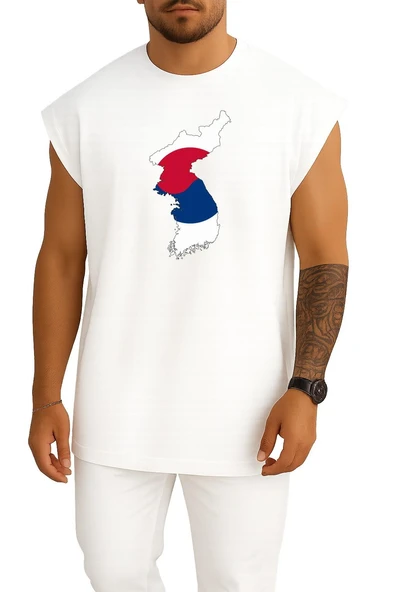 Oversize South Korea Göğüs Tasarımlı Atlet - Resim 5