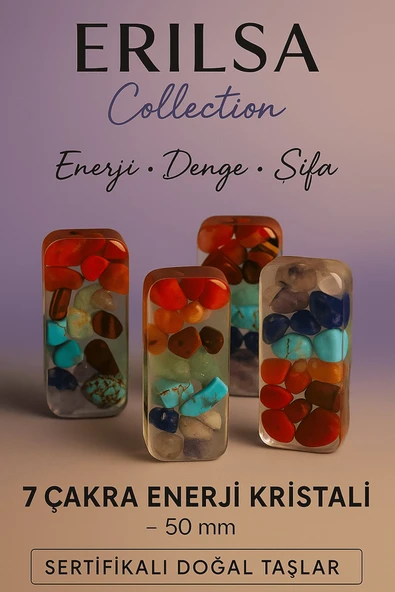 Sertifikalı Dikdörtgen 7 Çakra Enerji Kristali – Ruhsal Dengenin ve Pozitif Enerjinin Doğal Taş Bloğu ürün görseli