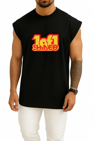 Oversize Shınee 1 Of 1 K-Pop Odd S.M. Entertainment Göğüs Tasarımlı Atlet - Resim 9