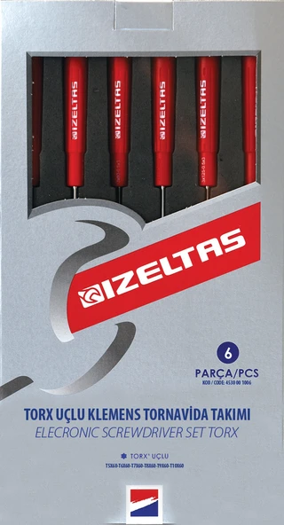 İzeltaş Elektronikçi (Klemens) Torx Uçlu Tornavida Seti (6 Parça) ürün görseli