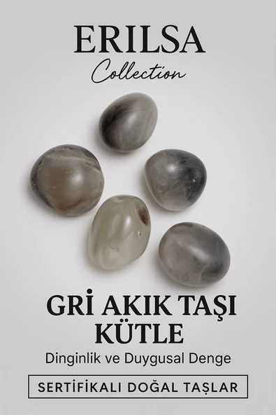 Sertifikalı Gri Akik Taşı Kütle 25–30 mm Duygusal Denge Sakinlik ve Koruma Taşı ürün görseli
