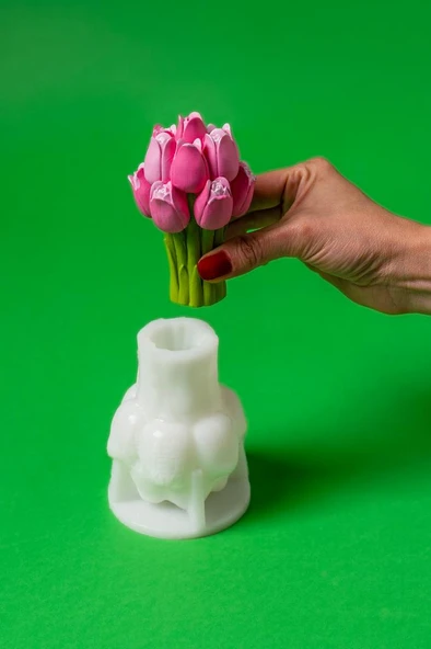 Lale Demeti Silikon Mum Kalıbı - Resim 2