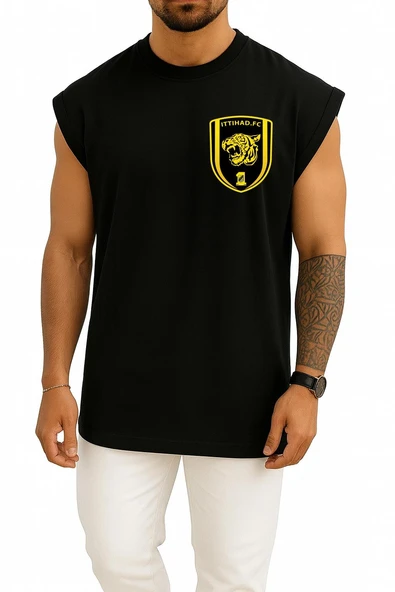 Oversize Al-Ittihad Club Cep Tasarımlı Unisex Spor Atlet - Resim 9