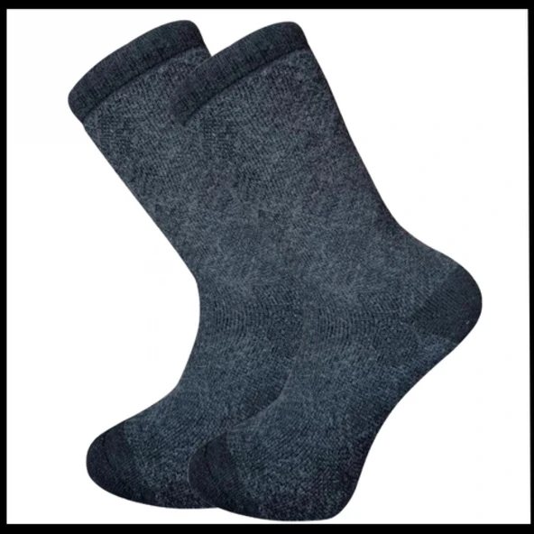 Uyguna-Yakala Erkek Çorabı Gri Kuzu Yünü Havlu -RAP.391 ürün görseli