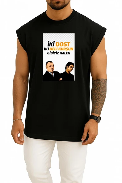 Oversize Süleyman Çakır Ve Polat Alemdar Göğüs Tasarımlı Atlet - Resim 9