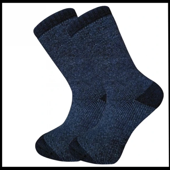 Uyguna-Yakala Erkek Çorabı Lacivert Kuzu Yünü Havlu-RAP.386 ürün görseli