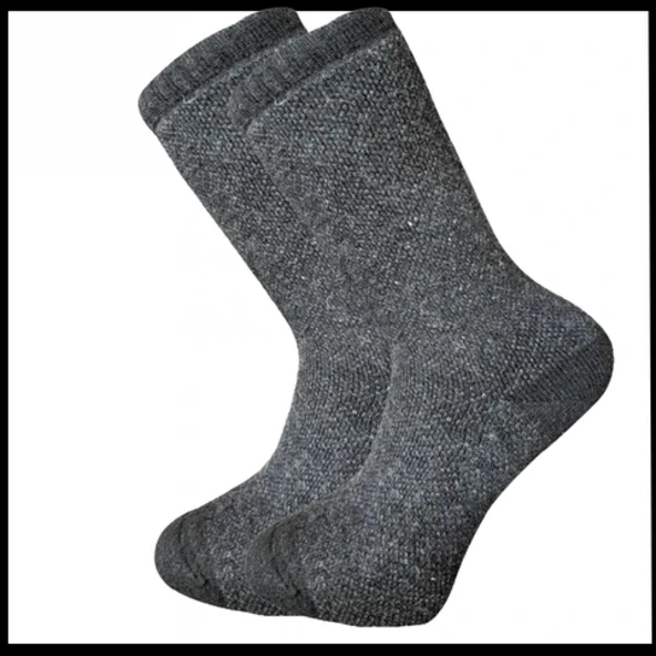 Uyguna-Yakala Erkek Çorabı Gri Kuzu Yünü Havlu - RAP.387 ürün görseli