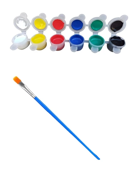 Hayal Sepeti MİNİ Seramik Boyama Seti Akrilik Boya Fırça 7x8cm - 3