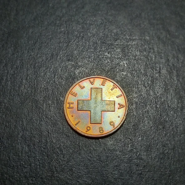 Escoines Koleksiyon 3996368f41b35128c8 1989 B 1 helvetia İsviçre frangı 1 rappen Bronz çil para - 3
