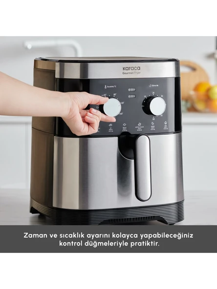 Karaca 9 Litre Ekstra Büyük Hacimli Airfryer 8 Kişilik Kapasite  Aile ve Kalabalık Sofralar İçin İdeal - 8