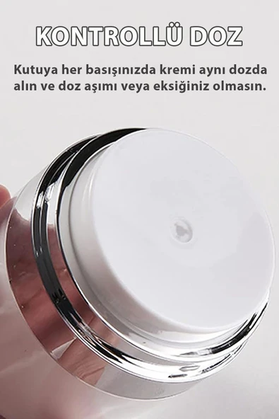 Mucit Home 2 Adet Şeffaf Krem Kutusu Doldurulabilir Pompalı Boş Krem Vücut Yağı Saklama Kutusu Cilt Bakım Seti - Resim 3