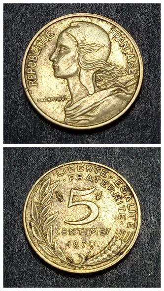 Escoines Koleksiyon 3996368f41ad537375 1979 fransa 5 centimes çt eski yabancı madeni para ürün görseli 1