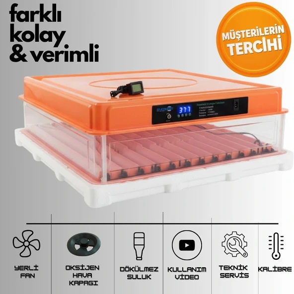 Kamera İlaveli Evonest 120 Yumurtalık Kuluçka Makinesi Otomatik Isı, Nem ve Çevirme Kontrolü - 6