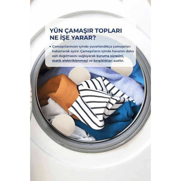 3'lü Yün Kurutma Topu Seti - 3