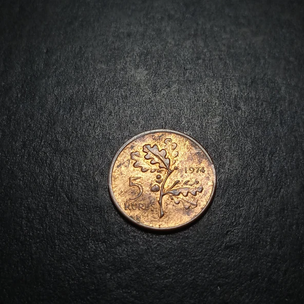 Escoines Koleksiyon 3996368f3fb375d989 1974 5 kuruş eski madeni para - Resim 4