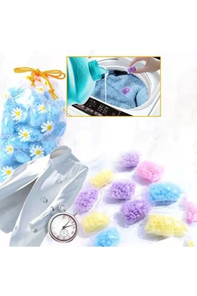 Mucit Home 50 adet Mini Çamaşır Kokusu Granül Çamaşı Parfümü Boncuk Yumuşatıcı (Çeşitli Renkler) - 3