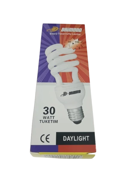 30 Watt E27 Duy Spiralli Beyaz Işık Tasarruflu Ampul (10 adet) - Resim 2