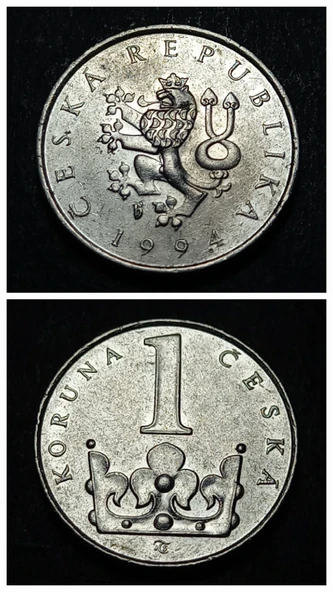 Escoines Koleksiyon 3996368f3d388831dc 1994 Çek 1 koruna 1Korun ÇA/ÇİL eski yabancı madeni para ürün görseli 1