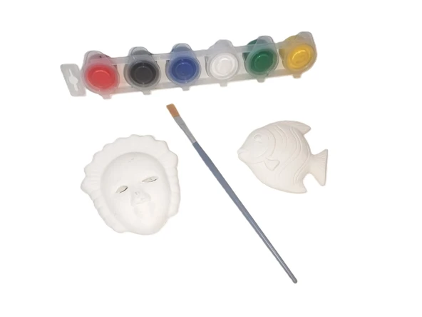 Hayal Sepeti MİNİ Seramik Boyama Seti Akrilik Boya Fırça 7x8cm - 4