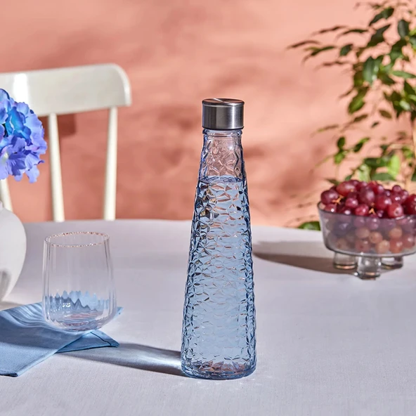 Karaca Classe Cam Su ve Meşrubat Şişesi Mavi 500 Ml - Resim 2