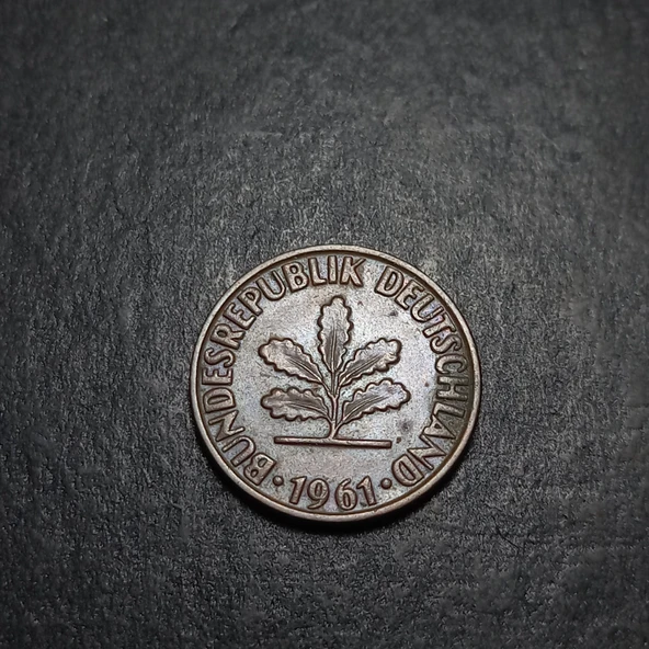 Escoines Koleksiyon 3996368f41c5c7cfe4 1961 almanya 2 pfennig çil eski madeni para - Resim 3