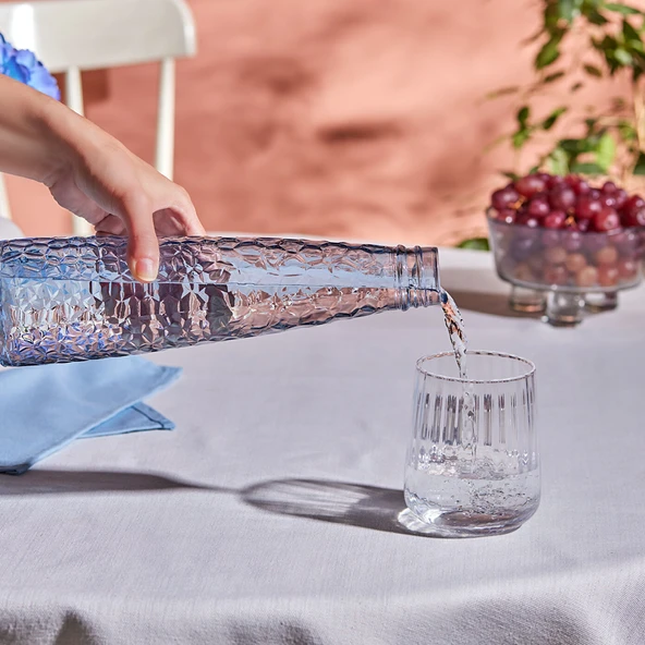 Karaca Classe Cam Su ve Meşrubat Şişesi Mavi 500 Ml ürün görseli