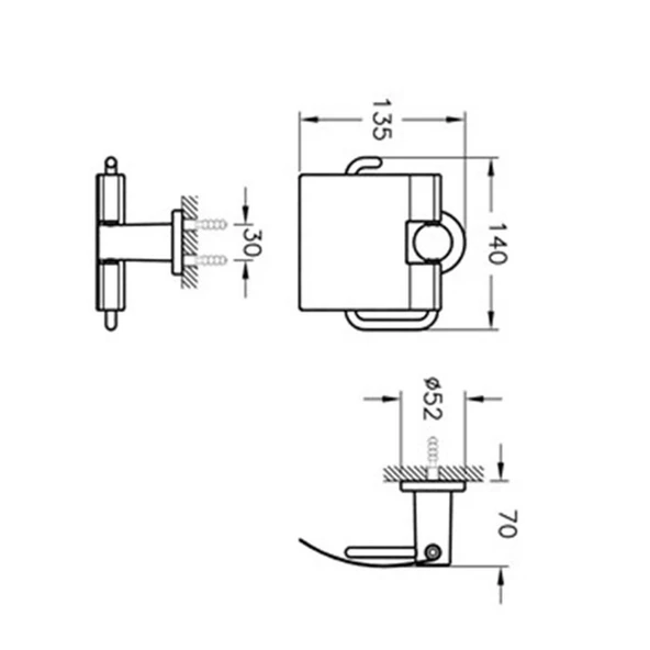 VitrA Ilia A44390 Tuvalet Kağıtlığı, Krom - 2