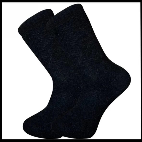 Uyguna-Yakala Erkek Çorabı Siyah Kuzu Yünü Havlu-RAP.389 ürün görseli