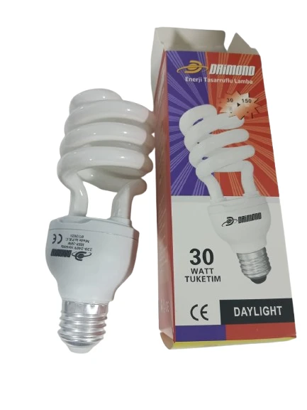 30 Watt E27 Duy Spiralli Beyaz Işık Tasarruflu Ampul (10 adet) - Resim 4